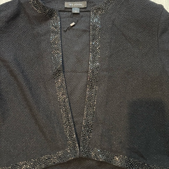 St. John Beaded Trim Black Jacket, Sz 8 - Picture 11 of 14